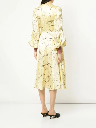 Shop Roksanda Herona Abstract Print Dress In Yellow