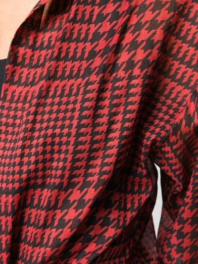 Shop Alexandre Vauthier Cropped Houndstooth Shirt - Red