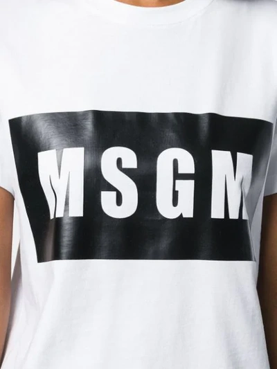 Shop Msgm Logo Print T In White