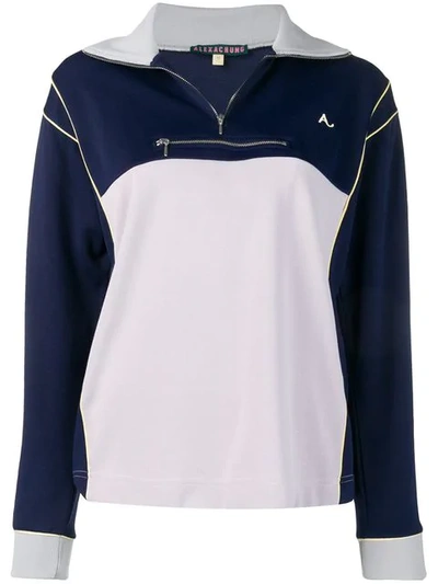 Shop Alexa Chung Two-tone Tracksuit Top In Blue