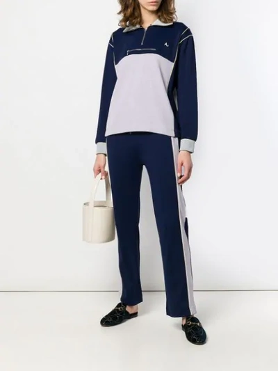 Shop Alexa Chung Two-tone Tracksuit Top In Blue