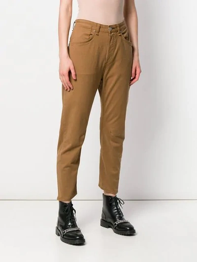 Shop Rag & Bone Cropped Trousers In Brown