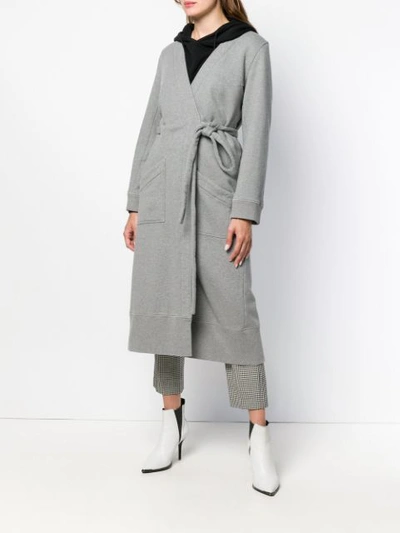 Shop Mm6 Maison Margiela Belted Sweater Coat In Grey