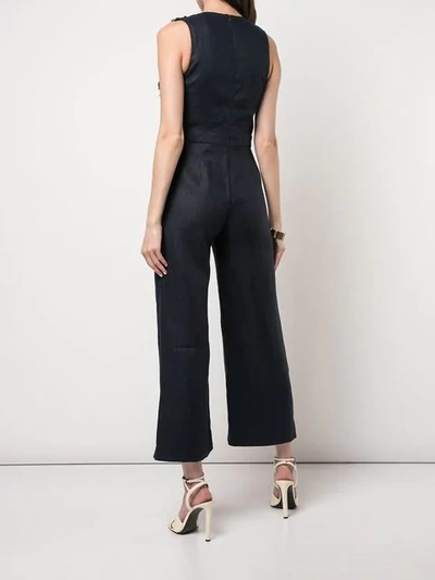 Shop Alexis Odalys Ruffled Collar Jumpsuit In Blue