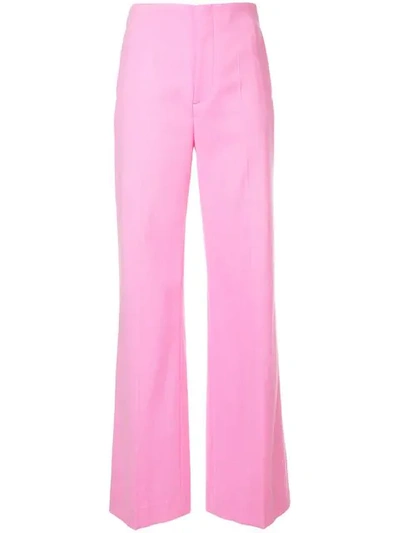 Shop Joseph Tailored Flare Trousers In Pink