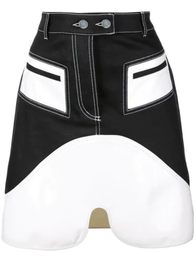 Shop Ellery Contrast Panels Skirt In Black