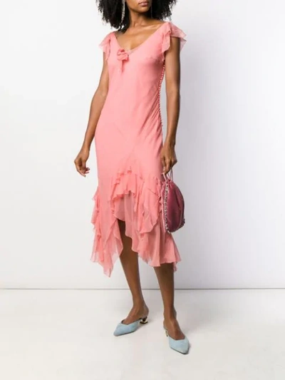 Pre-owned Dior  Ruffled Pointy Dress In Pink