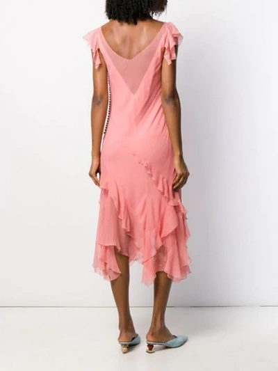 Pre-owned Dior  Ruffled Pointy Dress In Pink