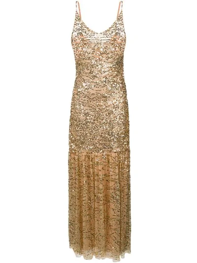 Shop Aniye By Sequinned Cocktail Dress - Gold