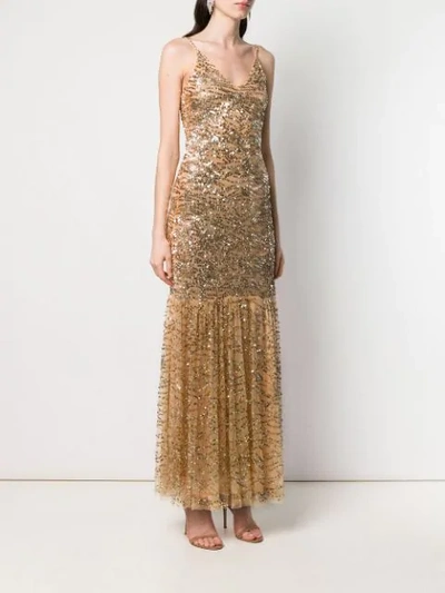 Shop Aniye By Sequinned Cocktail Dress - Gold