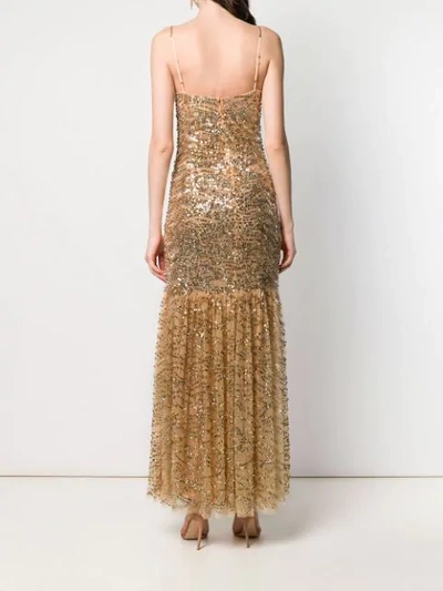 Shop Aniye By Sequinned Cocktail Dress - Gold