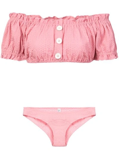 Shop Lisa Marie Fernandez Bandeau Bikini In Pink