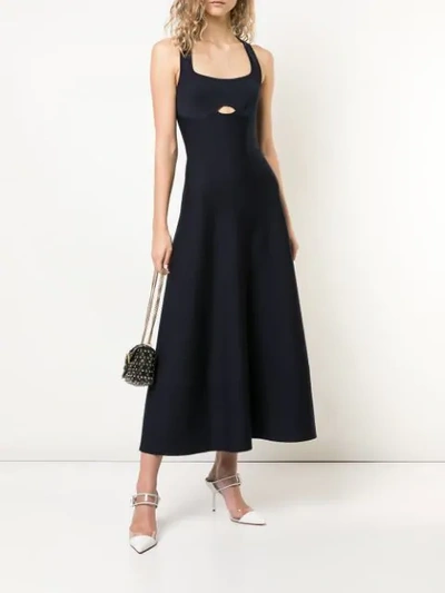 Shop Gabriela Hearst Cutout Detail Flare Dress In Blue