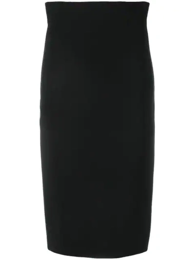 Shop Versace Back Zip Pencil Skirt In Black