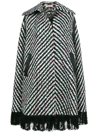 Shop Emilio Pucci Embroidered Flared Coat - Black