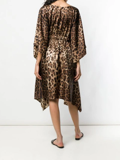 Shop Dolce & Gabbana Flared Mini Dress In Brown