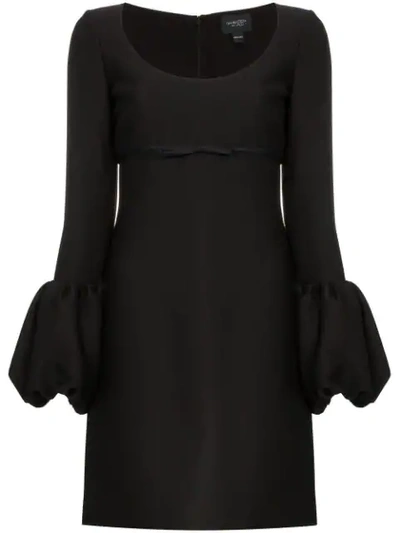 Shop Giambattista Valli Scoop Neck Silk Mini Dress In Black