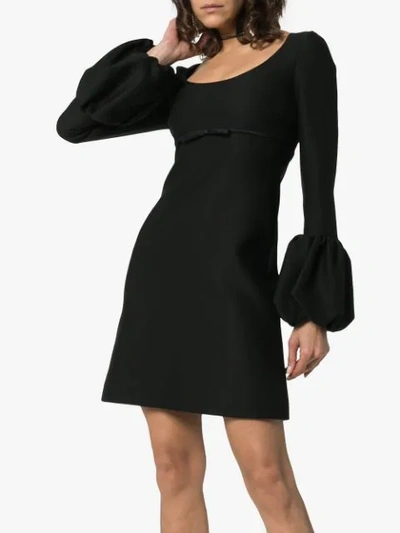Shop Giambattista Valli Scoop Neck Silk Mini Dress In Black