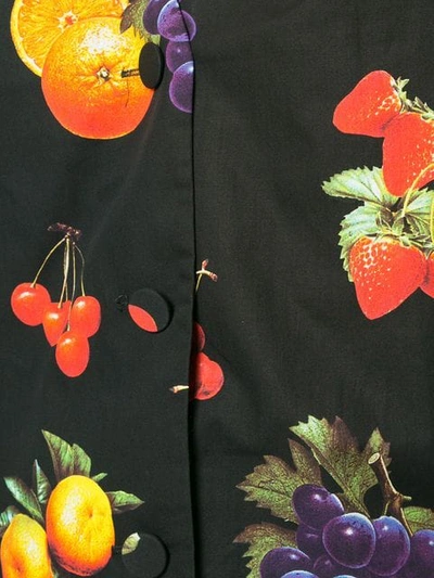Shop Msgm Fruit Print Shirt In Black
