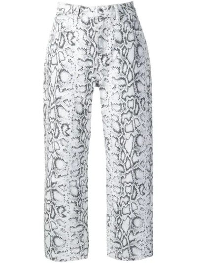 Shop Alexander Wang Python-print Jeans In White