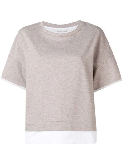 Shop Peserico Layered T-shirt - Grey