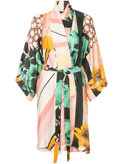 Stine Goya Naty Printed Satin Twill Kimono In Pink | ModeSens
