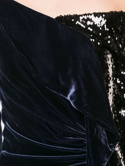 Shop Monse Sequin-panel Velvet Gown In Blue