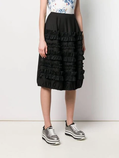 Shop Comme Des Garçons Ruffle Panel Skirt In Black