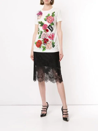 Shop Dolce & Gabbana Floral T-shirt In White