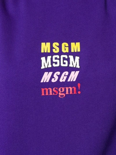 Shop Msgm Logo Sweater In Purple