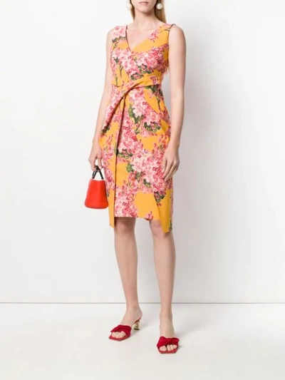 Shop Le Petite Robe Di Chiara Boni Floral Print Midi Dress - Orange