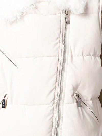 Shop Barbara Bui Shearling Buckled Vest In Neutrals