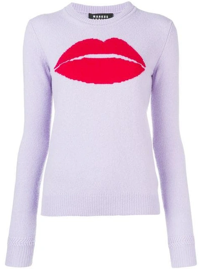 Shop Markus Lupfer Mia Lip Sweater - Pink