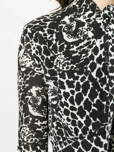 Saint Laurent Short Dress With Leo Print In Black