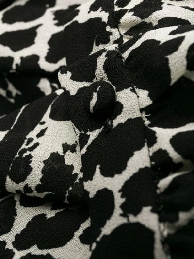 Saint Laurent Short Dress With Leo Print In Black