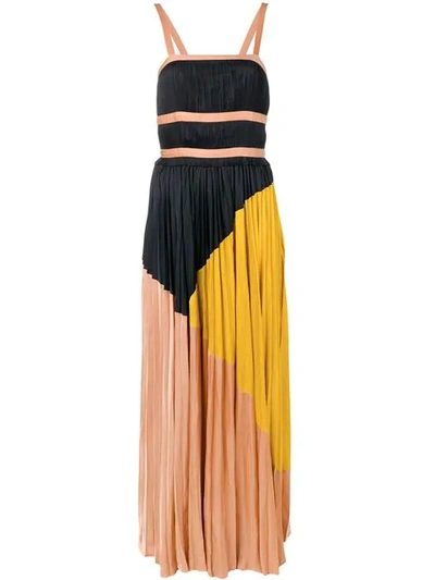 Shop Ulla Johnson Colour Block Dress In Yellow