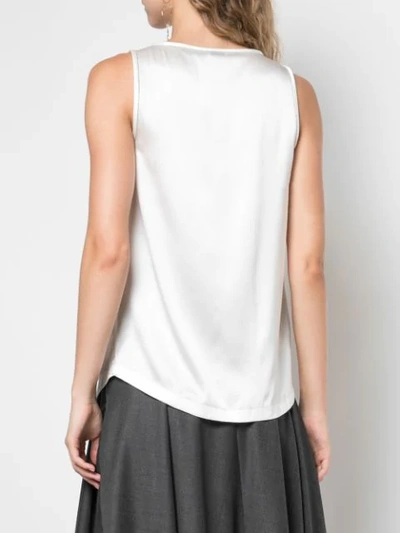 Shop Brunello Cucinelli Silk Tank Top In White