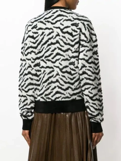 Shop Givenchy Zebra Print Sweater In White