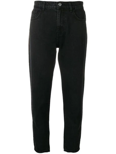 Shop Current Elliott Schmale Cropped-jeans In Black