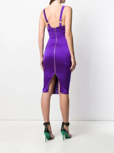 Shop Murmur Fitted Midi Dress - Purple