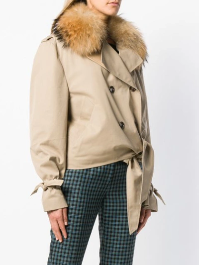 Shop Each X Other Fur Collared Jacket In Neutrals