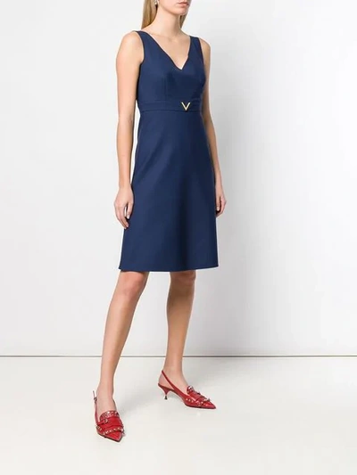 Shop Valentino V Hardware Dress In Blue