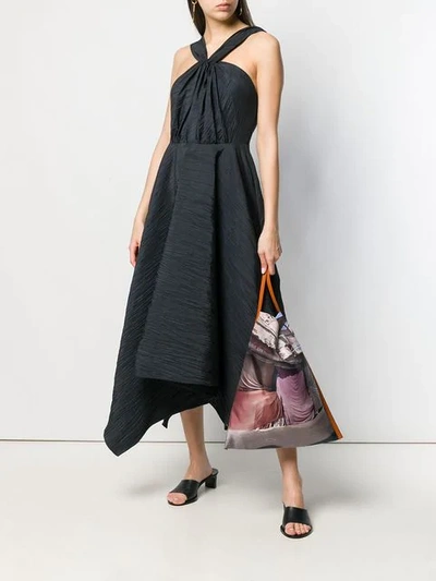 Shop A.w.a.k.e. Andie Knot Front Dress In Black