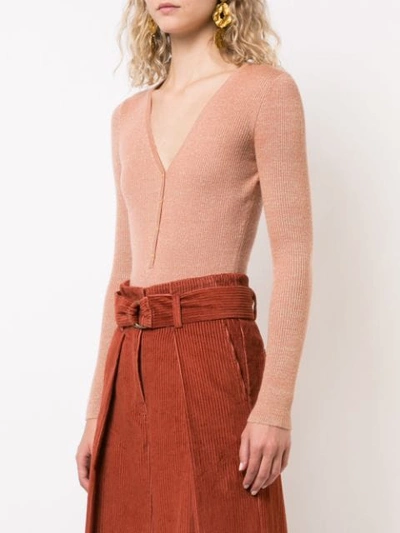Shop Ulla Johnson Knitted Bodysuit - Neutrals