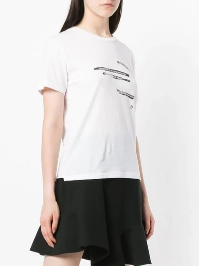Shop Saint Laurent Text Print T-shirt In White
