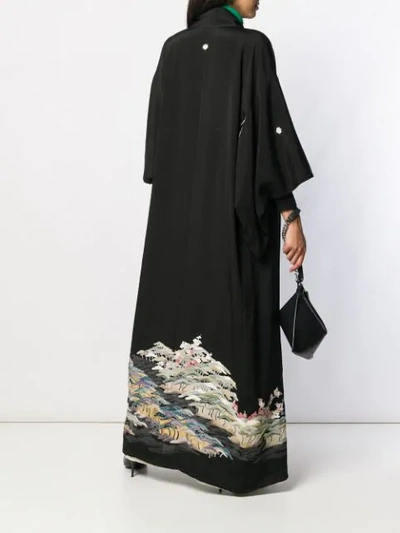 Shop A.n.g.e.l.o. Vintage Cult 1970's Printed Kimono Coat - Black