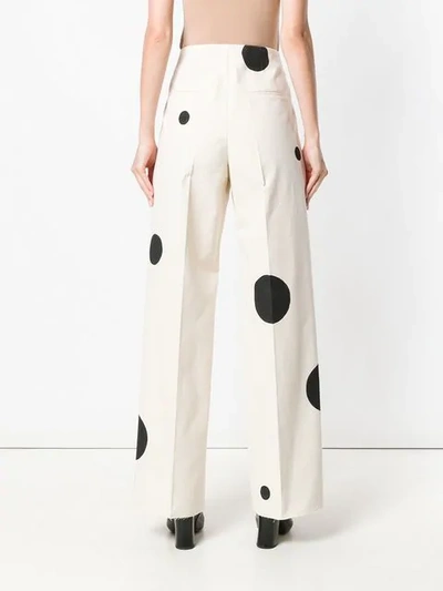 Shop Seen Dotted Wide Leg Trousers In Neutrals