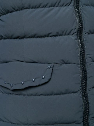 Shop Peuterey Fur Collar Padded Jacket - Blue