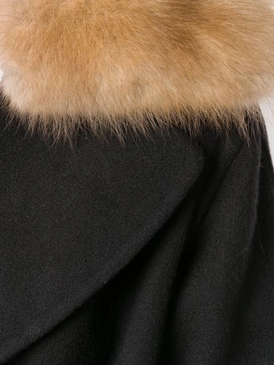 ERMANNO SCERVINO FUR TRIM COAT - 黑色