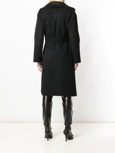Shop Ermanno Scervino Fur Trim Coat In 95708 Black